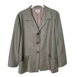 Zanella Blazer Women's Size 10 Gray 3 Button Jacket Pockets Long Sleeve Italy